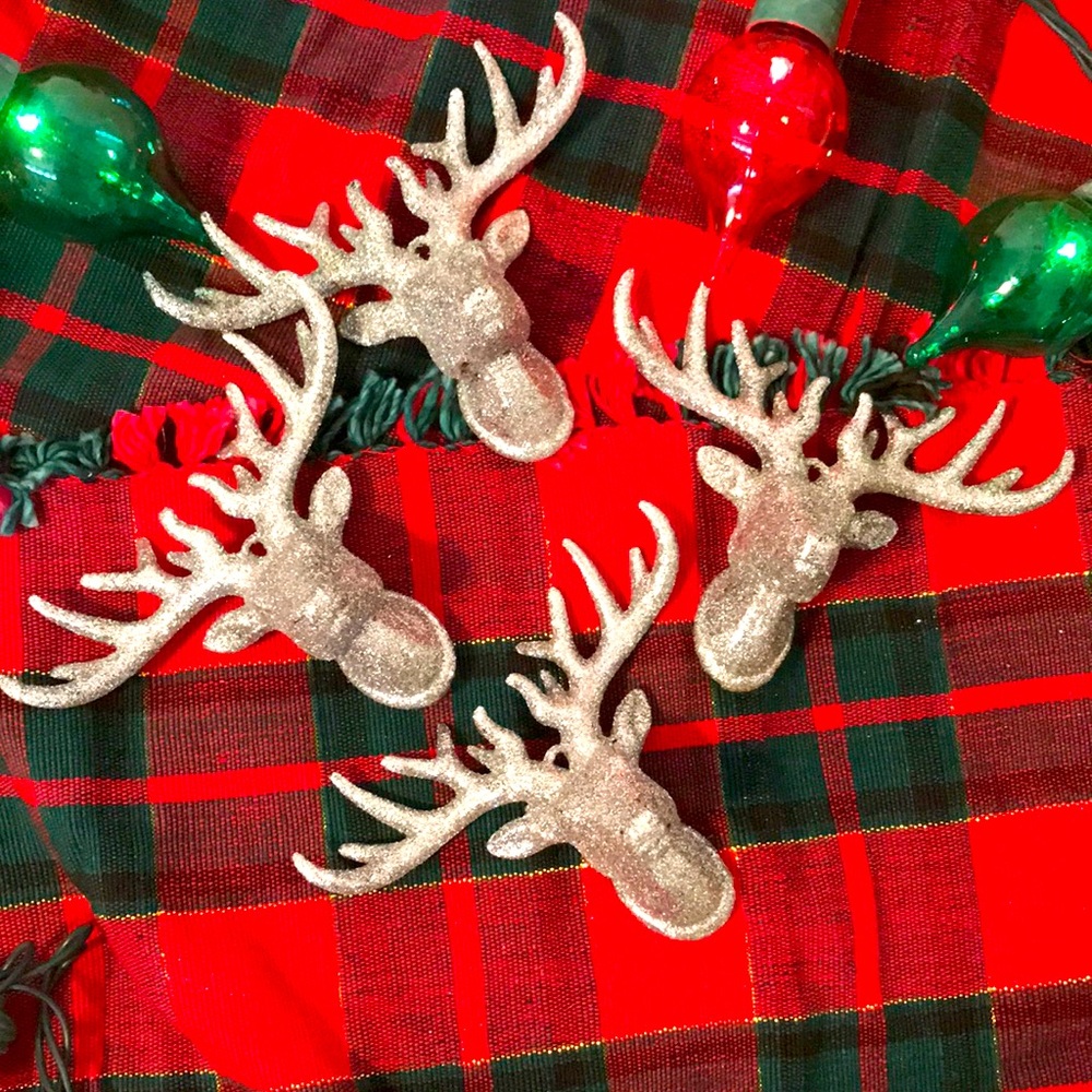 Reindeer Head Ornaments set of 4